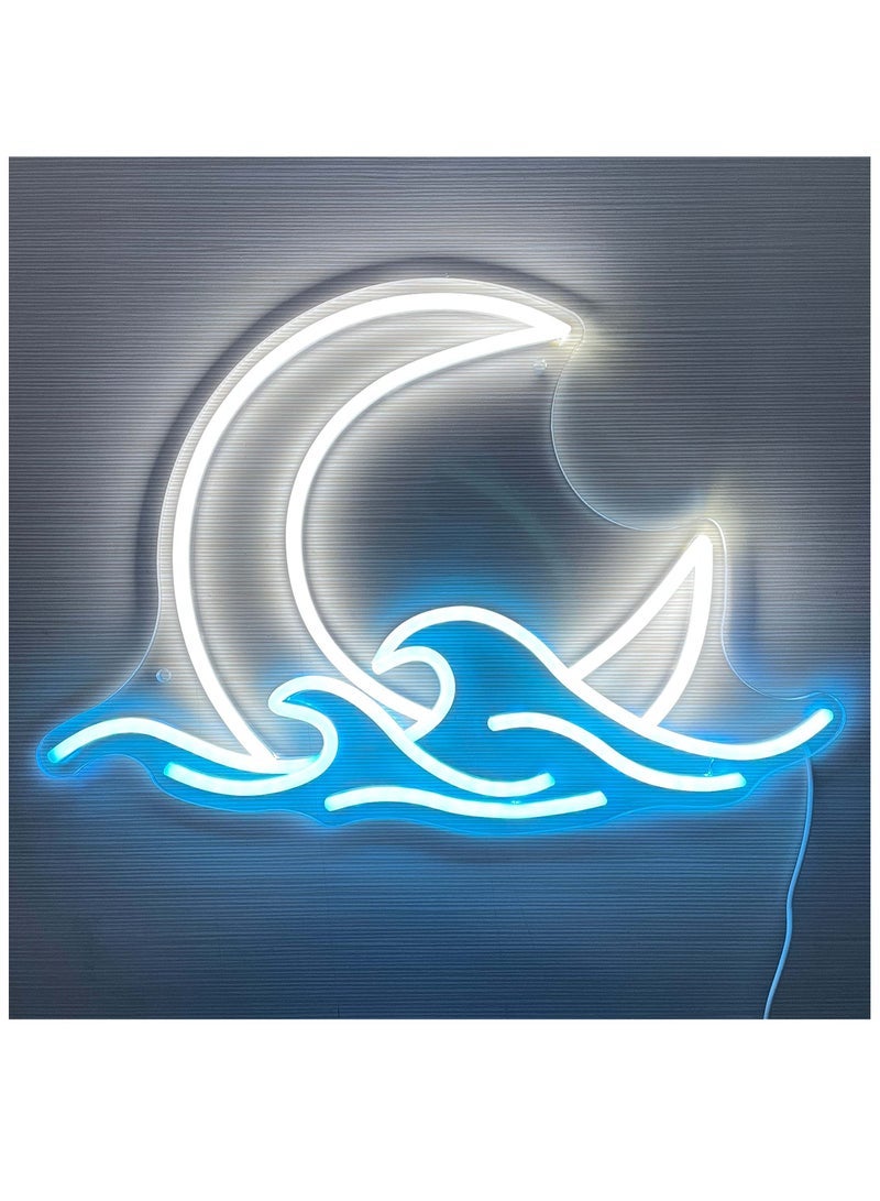 Sunrise Sunset Neon Sign Moon over Sea Light Twilight Wave LED Wall Signs for Room Decor Anime Acrylic Moonrise